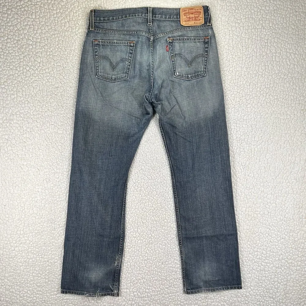 Levi’s 514 Jeans Men’s Size‎ 32x32 Blue Slim Straight Y2K Grunge Streetwear